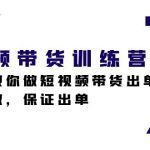 短视频带货训练营18期，手把手教你做短视频带货出单，听话照做，保证出单