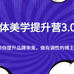 自媒体美学提升营3.0，手把手带你提升品牌审美，做有调性的博主