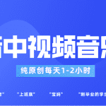 抖音中视频音乐号玩法升级，轻松过原创，每天1-2小时适合普通小白操作