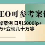 白杨全网SEO可参考案例库，几十个实操案例日引5000ip+涨粉百W+变现几十W等!