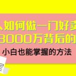 当猩品牌合伙人·普通人如何做一门好卖的课：年卖3000万背后的真相，小白也能掌握的方法！