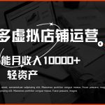 多多虚拟项目运营，小白也能月收入10000+