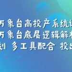 万象台高投产系统课：万象台底层逻辑解析 用多计划 多工具配合 投出高投产