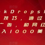 Tiktok Dropshipping赚钱技巧，通过投放Tiktok广告，和网红合作，日入1000美元