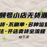 微信视频号小店无货源实战 不囤货·不刷单·多种运营方法·开店卖货全流程