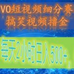 VIVO短视频细分赛道，搞笑视频撸金，无脑搬砖，每天2小时日入500+，保姆式教程