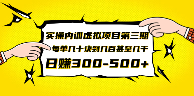 实操内训虚拟项目第三期，每单几十块到几百甚至几千，日赚300-500+(无水印)