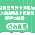 独狼抖店运营商品卡课程从0到1玩法，抖音小店纯商品卡流量起店玩法，新手也能做！