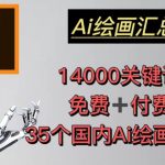 AI绘画汇总14000关键词+35个国内AI绘画工具（兔费+付费）头像壁纸不用愁