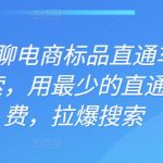 周心驰聊电商标品直通车曲线拉搜索，用最少的直通车花费，拉爆搜索