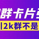 【暴力引流】外面收费299的QQ群最新卡片引流技术，日引两千人【群发软件+详细教程】