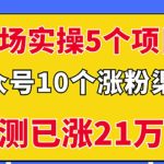 现场实操5个公众号项目，10个涨粉渠道，实测已涨21万粉！