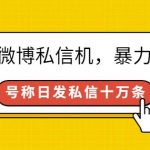 最新微博私信机，暴力引流，号称日发私信十万条【详细教程】