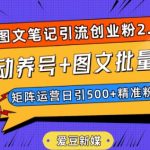 爱豆新媒：全自动养号+图文批量生成，日引500+创业粉（抖音小红书图文笔记2.0）