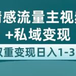 全新AI情感流量主视频号+私域变现，日入1-3K，平台巨大流量扶持【揭秘】