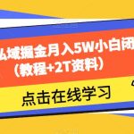 靠短剧私域掘金月入5W小白闭眼做（教程+2T资料）