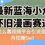 最新蓝海小众怀旧漫画赛道，高转化一单29.9教你怎么靠视频平台引流变现一个月狂赚5w！【揭秘】