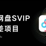 百度网盘SVIP信息差项目，0投入小白极速上手，手机稳定日入300+【揭秘】