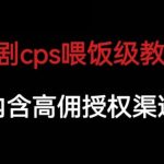 短剧cps喂饭级教学，内涵高佣授权渠道