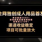 最新全网独创首发，成人用品赛道引流获客，月入10w保姆级教程