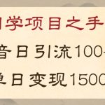 国学项目新玩法利用抖音引流精准国学粉日引100单人单日变现1500【揭秘】