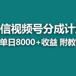 【蓝海】视频号创作者分成计划，薅平台收益，实力拆解每天收益 8000+玩法