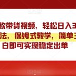 靠搬运爆款带货视频，轻松日入3000+，终极3.0玩法，保姆式教学，简单三步，小白即可实现稳定出单【揭秘】