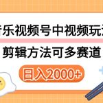 多种玩法音乐中视频和视频号玩法，讲解技术可多赛道。详细教程+附带素…