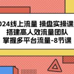 2024线上流量 操盘实操课程，搭建高人效流量团队，掌握多平台流量-8节课