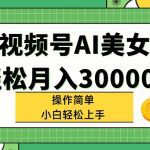 （11812期）视频号AI美女，轻松月入30000+,操作简单小白也能轻松上手