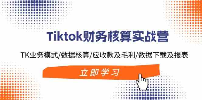 Tiktok财务核算实战营：TK业务模式,数据核算,应收款及毛利,数据下载及报表